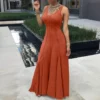 Women's Spring Summer Solid Color Sleeveless U-Neck Swing Women's Dress -Women Fashion Shop cd5afde6244a1ccc