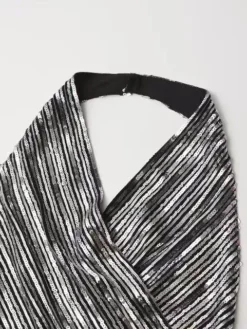 Women Style Sleeveless French Sexy Backless Halter Neck Sequins Top -Women Fashion Shop cef114a0f4a1092c