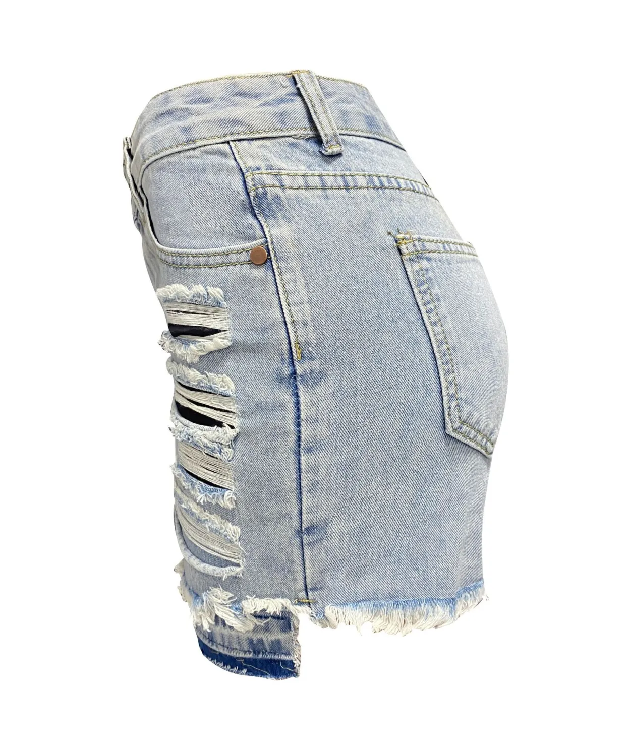 Spring Summer High Waist Ripped Tassel Women's Fashion Irregular Denim Shorts 9 Spring Summer High Waist Ripped Tassel Women's Fashion Irregular Denim Shorts - Image 7