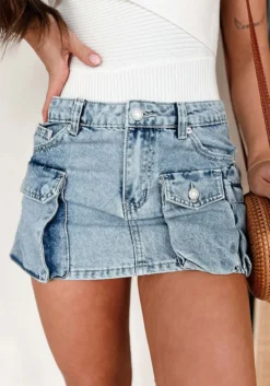 Women Summer Washed Style Pocket Asymmetrical Cargo Denim Skirt 14 Women Summer Washed Style Pocket Asymmetrical Cargo Denim Skirt -Women Fashion Shop d22aec69acd67be2