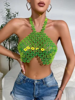 Women Sexy Backless Halter Neck Heart Print Top -Women Fashion Shop d24a4f0dd4d10fe5