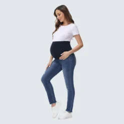 Women's Tight Fitting Maternity Denim Pants -Women Fashion Shop d292bdc534f67c36