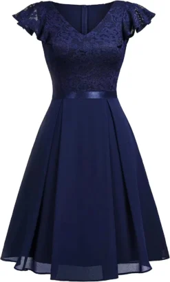 Women Lace Cutout Chiffon Dress -Women Fashion Shop d2d48c97da9d61c9