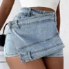 Plus Size Women's A-Line High Waist Irregular Wide-Leg Shorts Women's Summer Slim Fit Denim Skirt Shorts Trendy -Women Fashion Shop d30a627fe3b8b4cf