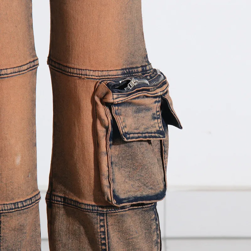 Stylish Casual Patchwork Multi-Pocket Denim Pants 5 Stylish Casual Patchwork Multi-Pocket Denim Pants - Image 3