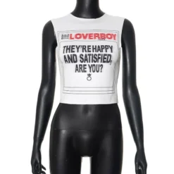 Trend Letter Print Round Neck Sleeveless Vest Top -Women Fashion Shop d343148ab06c77bd