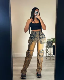 Stylish Casual Patchwork Multi-Pocket Denim Pants 30 Stylish Casual Patchwork Multi-Pocket Denim Pants -Women Fashion Shop d37190840d27815b