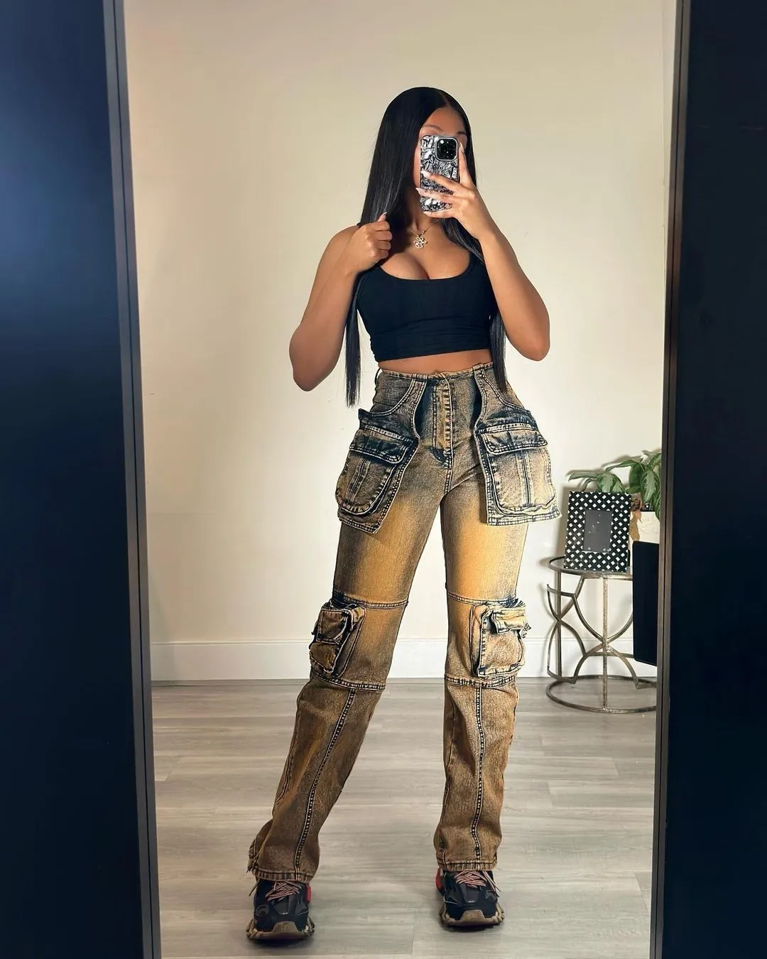 Stylish Casual Patchwork Multi-Pocket Denim Pants 11 Stylish Casual Patchwork Multi-Pocket Denim Pants - Image 9