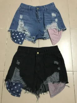 Women American Flag Ripped Tassel Denim Shorts -Women Fashion Shop d4d85b3c681c1f9a