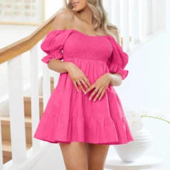 Women Sexy Ruffles Chic Cascading Ruffles Dress -Women Fashion Shop d510b1a013bbf507