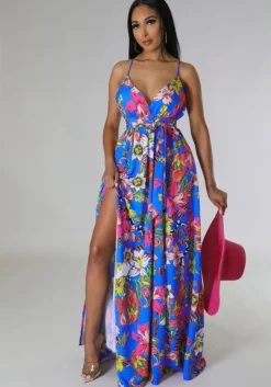 Women French Floral Strap Dress -Women Fashion Shop d65fb06942596a13