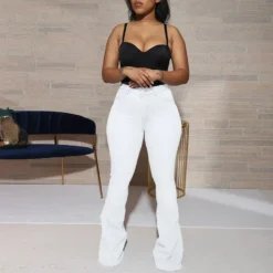 Denim Pants Women'S Jeans Elastic High Waist Slightly Flared Trousers 25 Denim Pants Women'S Jeans Elastic High Waist Slightly Flared Trousers -Women Fashion Shop d7964896f96823b4