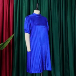 Plus Size Women's Summer Fashion Loose Casual Lace-Up Pleated Dress 28 Plus Size Women's Summer Fashion Loose Casual Lace-Up Pleated Dress -Women Fashion Shop d9a8183fe8df1bf6