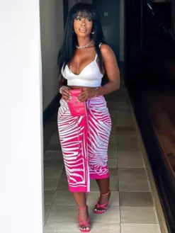 Print Irregular Long Skirt -Women Fashion Shop da535b8448afff83