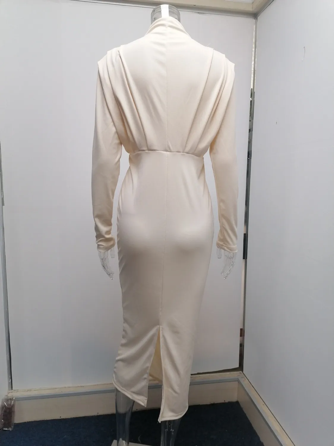 Women Fall Trendy Solid Long Sleeve Dress