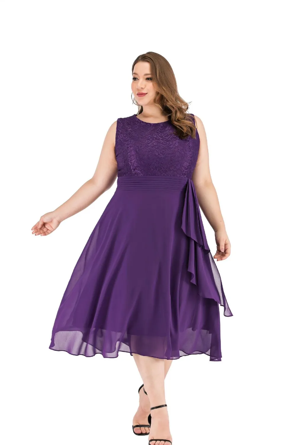 Women Chiffon Lace Dress 19 Women Chiffon Lace Dress - Image 17