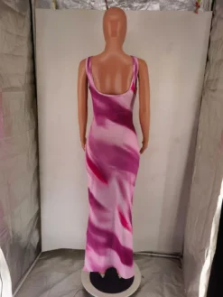 Women's Elegant Chic Print Long V-Neck Evening Dress