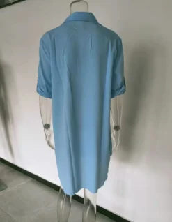 Spring And Summer Women'S Deep V-Neck Chiffon Shirt Sunscreen Shirt Dress -Women Fashion Shop dd43aa559ee98eed