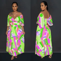 Women Sexy Printed Backless Pleated Maxi Dress 41 Women Sexy Printed Backless Pleated Maxi Dress -Women Fashion Shop dd544eb0d992de14