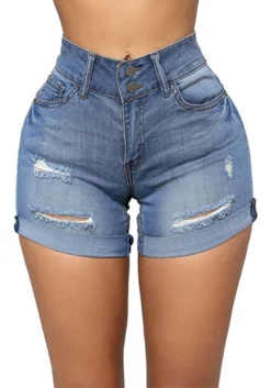 High Stretch Bamboo Ripped Women's Denim Short -Women Fashion Shop dd68c0a0a3a4001e