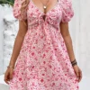 Summer Sweet And Spicy Women's Puff Sleeve Floral Patchwork Dress 1 Summer Sweet And Spicy Women's Puff Sleeve Floral Patchwork Dress -Women Fashion Shop ddab1399fd8d343f
