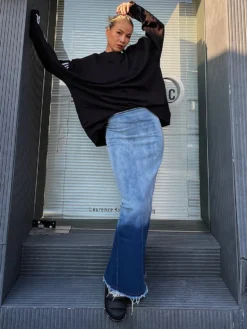 Women Blue Gradient High Waisted Bodycon Slit Skirt 20 Women Blue Gradient High Waisted Bodycon Slit Skirt -Women Fashion Shop ddf99d7566021211