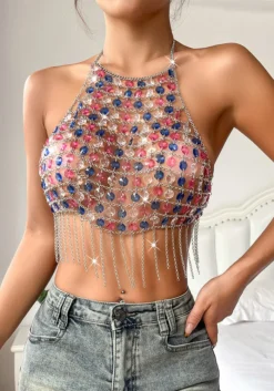 Summer Gem Tassel Chain Sexy Low Back Women Vest -Women Fashion Shop de6ea4ff7309da15