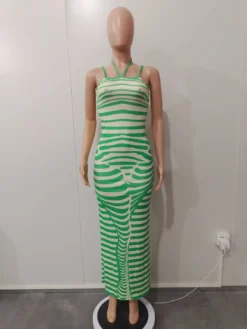 Women Ribbed Print Maxi Dress -Women Fashion Shop dec9c9bb49d843c4
