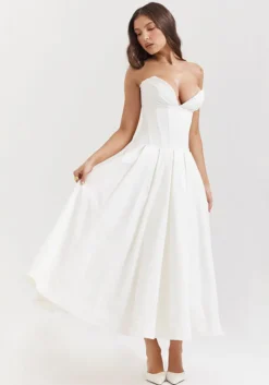 Women Spring Sexy Strapless Herringbone Dress -Women Fashion Shop df1ecee7909b2bda