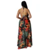Women's Floral Printed Halter Blackless Slit Maxi Dress 2 Women's Floral Printed Halter Blackless Slit Maxi Dress -Women Fashion Shop df5e4ddc552fc18d