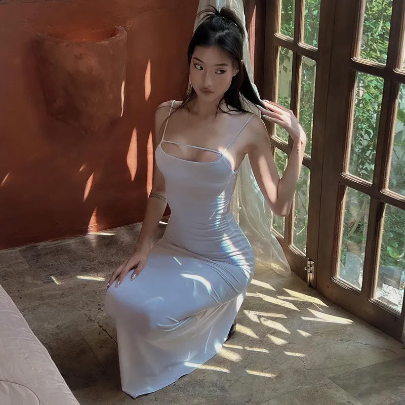 Women's Summer Sexy Off Shoulder Low Cut Low Back Lace-Up Mermaid Slip Dress 12 Women's Summer Sexy Off Shoulder Low Cut Low Back Lace-Up Mermaid Slip Dress - Image 10