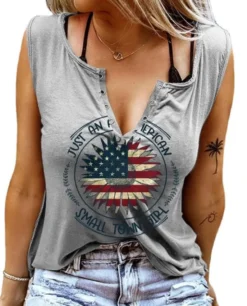 Women'S Summer Tank Top Letter Print V-Neck Sleeveless T-Shirt -Women Fashion Shop e1289d9e8cfbc8c2