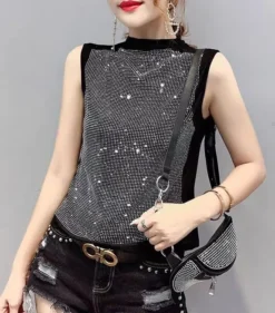 Spring Summer Women's Beaded Sleeveless Vest Top Trendy Shirt -Women Fashion Shop e63c47d13b977b09