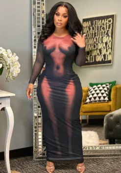 Women's Positioning Print Sexy Dress -Women Fashion Shop e6712a778d420f45