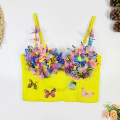 Women Beach Holidays Fishbone Strapless Tank Sexy Strap Butterfly Top -Women Fashion Shop e72a23715623668b