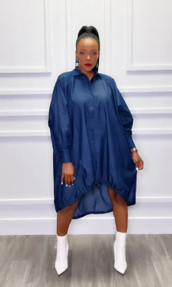 Women Turn Down Long Sleeve Loose Denim Dress 16 Women Turn Down Long Sleeve Loose Denim Dress -Women Fashion Shop e765c347a07fa048