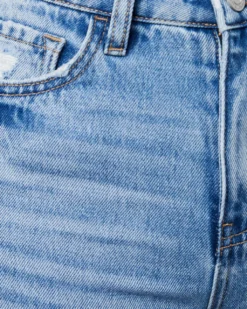 Tassels Washed Ripped Long Denim Pants Casual Wide-Leg Trousers