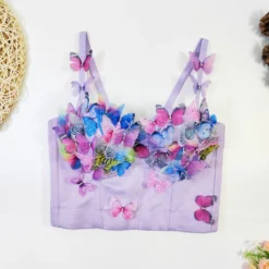 Women Beach Holidays Fishbone Strapless Tank Sexy Strap Butterfly Top -Women Fashion Shop ea43708697219745