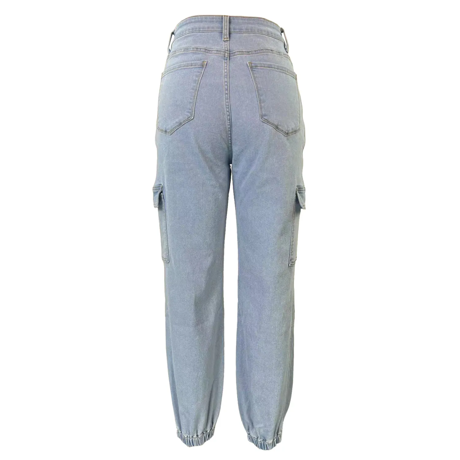 Women's Slim Fit Multi-Pocket Denim Cargo Pants 16 Women's Slim Fit Multi-Pocket Denim Cargo Pants - Image 14