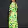 Womens Green Multicolor Vintage Print Double Slit Maxi Dress 2 Womens Green Multicolor Vintage Print Double Slit Maxi Dress -Women Fashion Shop ea7da3731cad66d0