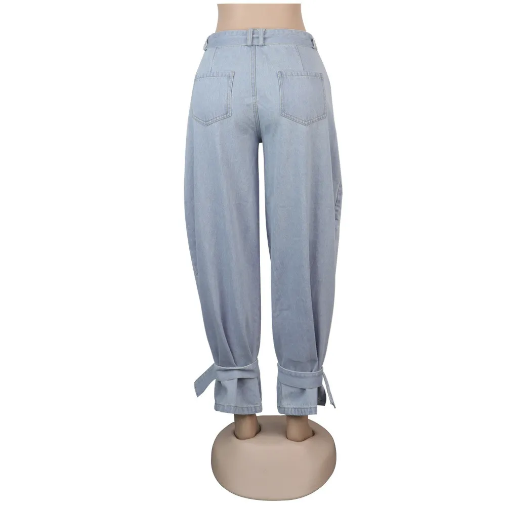 High Waist Belt Denim Pants 16 High Waist Belt Denim Pants - Image 14