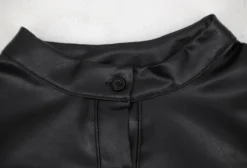 High Collar Solid Color Long Sleeve Loose Pu Dress 34 High Collar Solid Color Long Sleeve Loose Pu Dress -Women Fashion Shop eb361951dc60a0ca