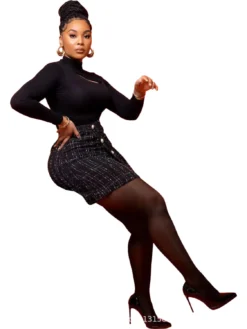 Women's Autumn And Winter High Waist Button Irregular A-Line Short Skirt -Women Fashion Shop eb46c4aba0bf3559