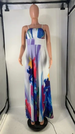 Women's Strap Print Maxi Dress -Women Fashion Shop ecc25f650f8d9330
