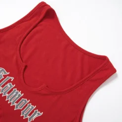 Women's Summer Printed Street U-neck Sleeveless Slit T-shirt Tops For Women -Women Fashion Shop ece6faa48509447d