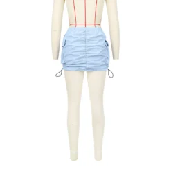 Women's Solid Pleated Elastic Spring Closure Sport Accordion Pocket Cargo Skirt -Women Fashion Shop ee923283178a000c