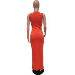 Women Sexy Solid Color Cutout Sleeveless Dress -Women Fashion Shop ef84482215e4cbbb