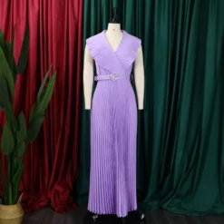 Women Summer Sexy Ruffled Pleated Maxi Dress With Belt -Women Fashion Shop f06fc611ab19d397