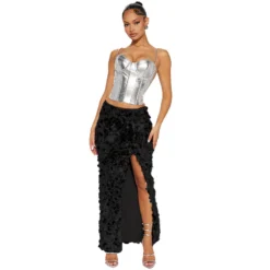 Sexy Women's Slit Sequined Long Skirt -Women Fashion Shop f082bca1856569be