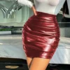 Pu Leather Skirt Female Pleated Skirt Zipper High Waist Bodycon Skirts -Women Fashion Shop f0c54a00f16e9abd